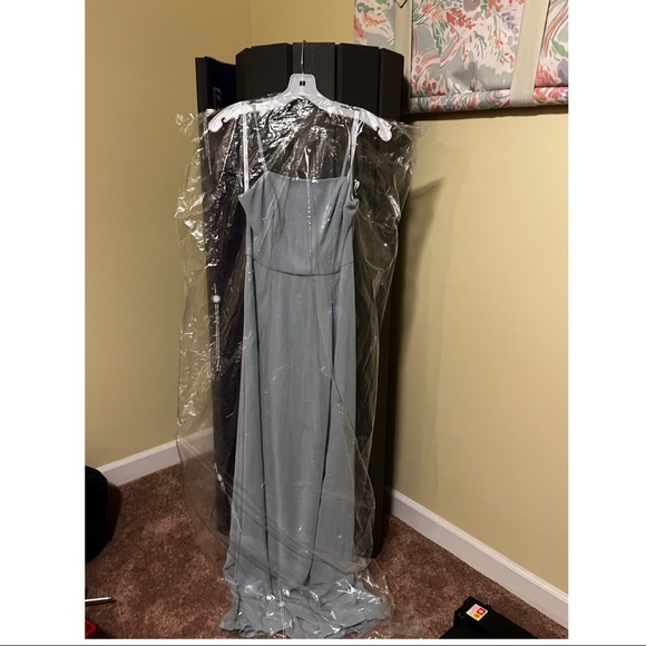 David’s Bridal SPAGHETTI STRAP CHIFFON BRIDES-
MAID DRESS WITH SLIT - Picture 2 of 7